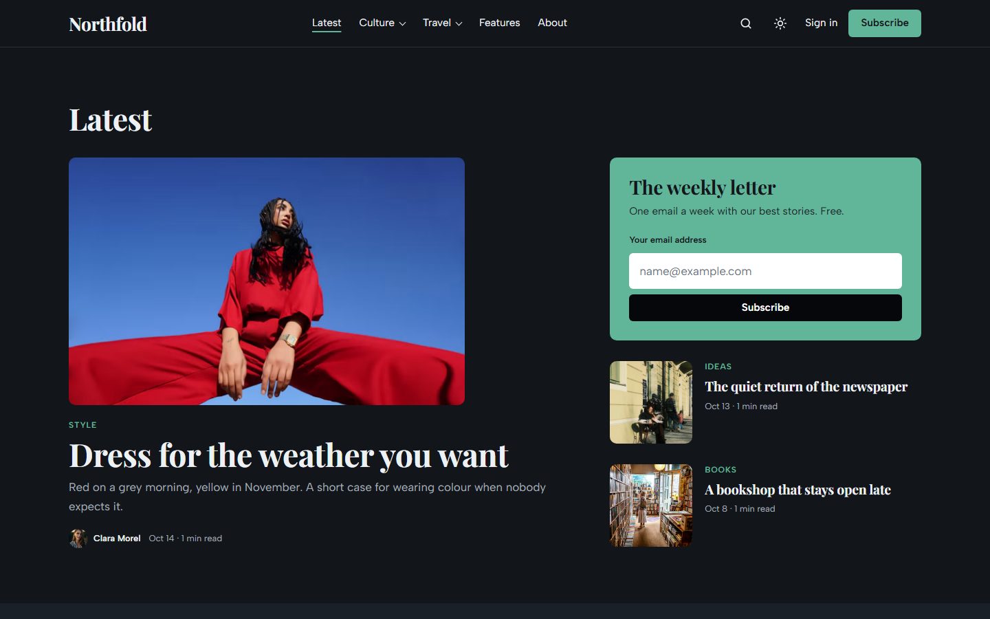 Giornale in dark mode