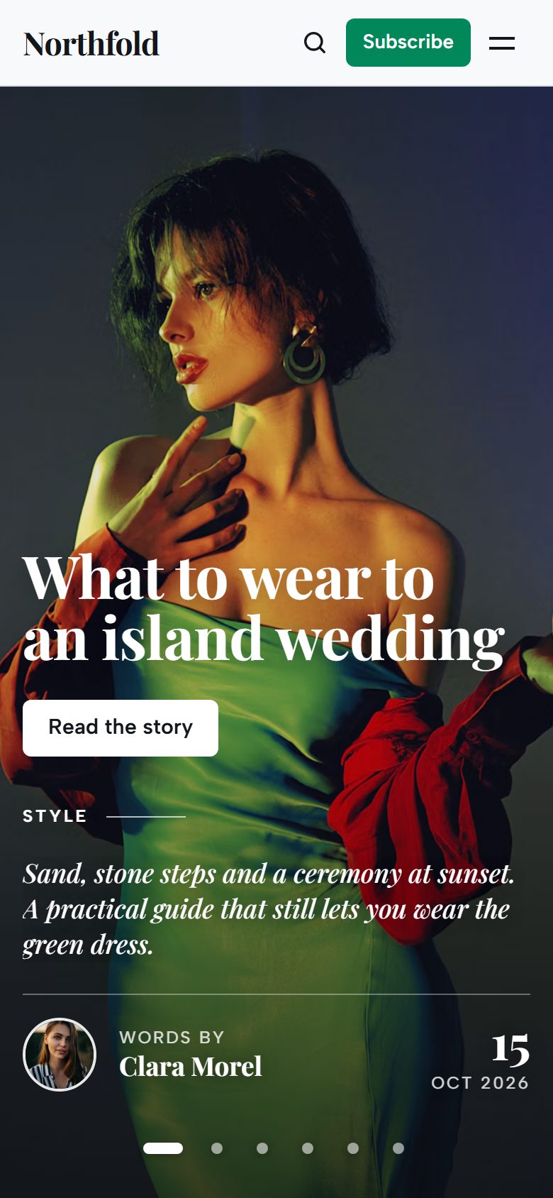 Homepage on a phone