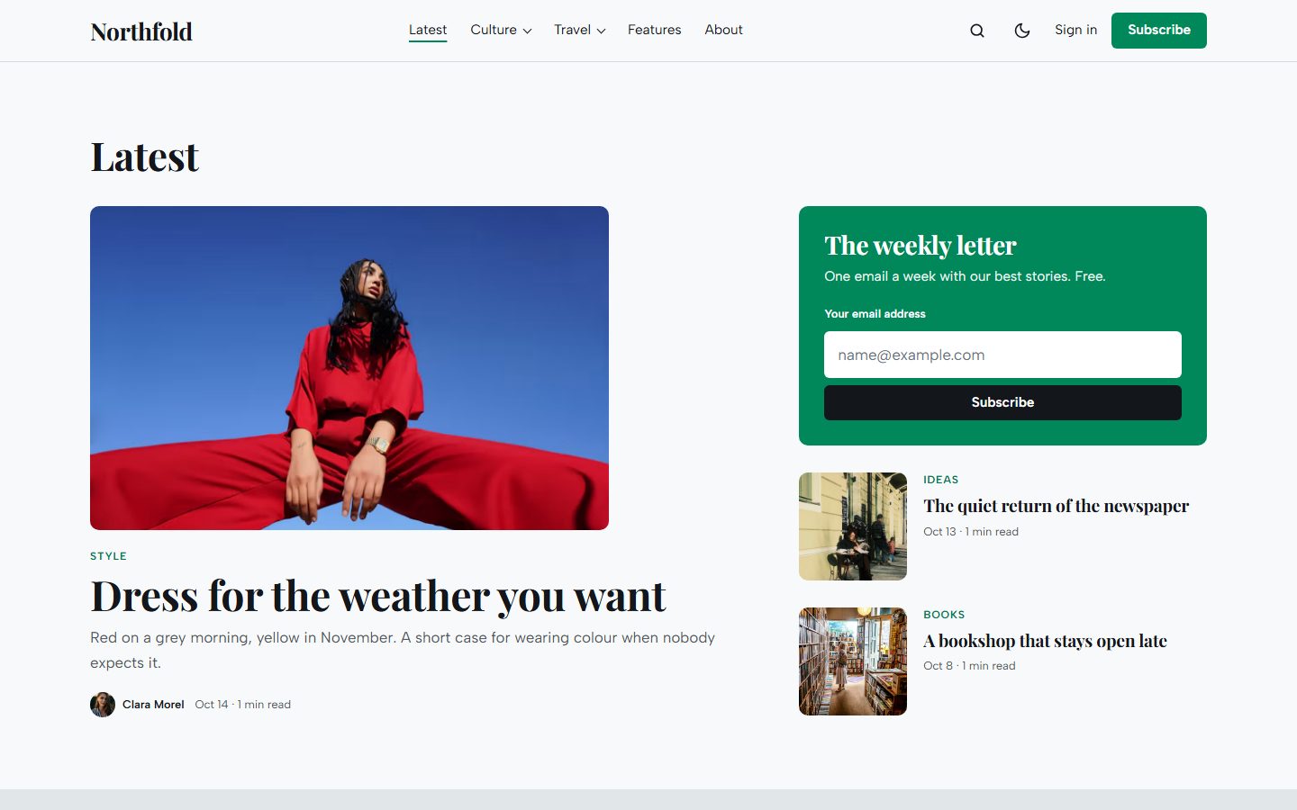 Latest stories with the newsletter box