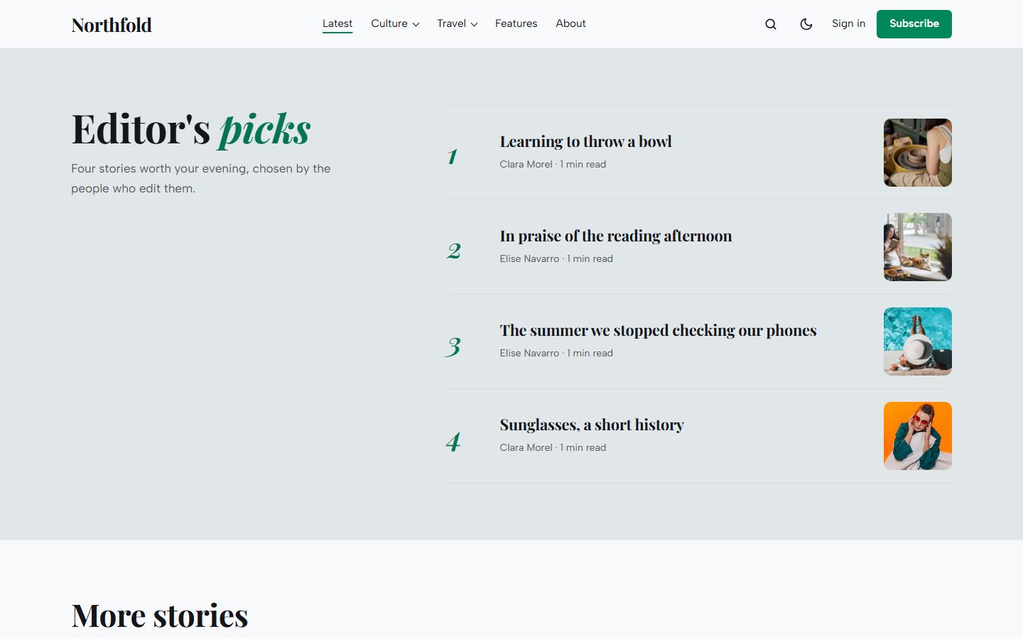 Editor's picks and the membership tiers
