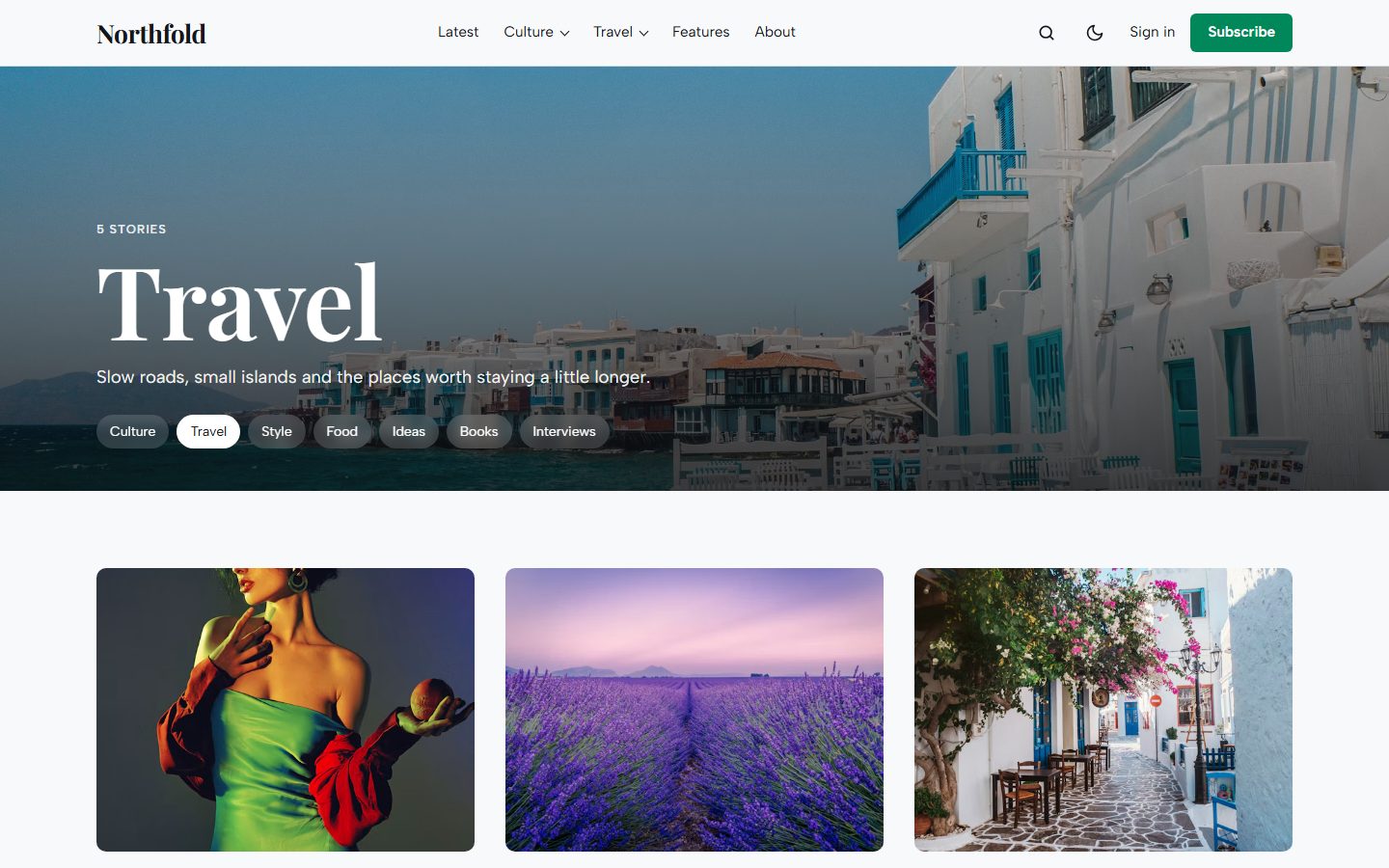 A topic page with its photo cover